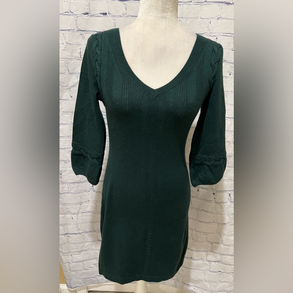 Banana Republic Green V Neck Sweater Dress Sze Xs